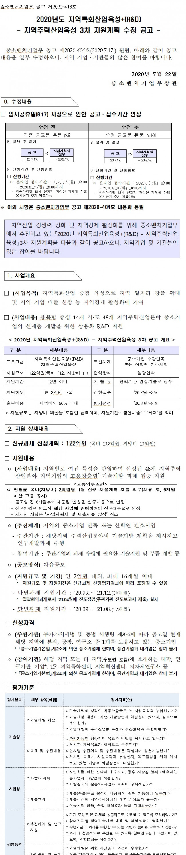 2020년도 지역특화산업육성+(R&D) 3차 신규지원 공고.jpg